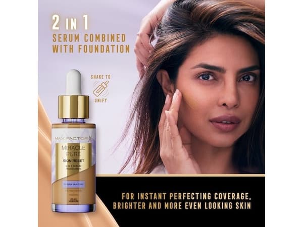 Max Factor Miracle Pure Skin Reset Vegan Foundation With Serum For Face 40-60 Light 30ml