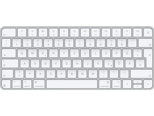 Apple Magic, Langallinen & langaton, USB + Bluetooth, QWERTZ, Valkoinen