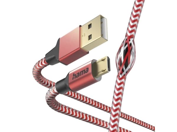 Hama Heijastava, 1,5 m, USB A, Micro-USB B, USB 2.0, 0,48 Gbit/s, punainen