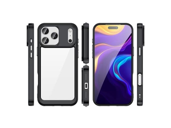 Outer Space-skal till iPhone 17 Pro - svart transparent