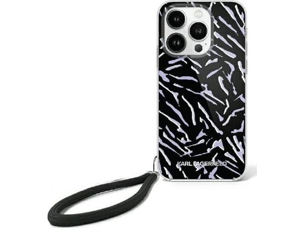 Karl Lagerfeld Zebra med snor iPhone 16 Plus-deksel - lilla