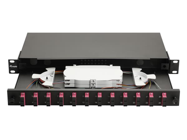 Equip 337304, SC, OM4, rackmontering, 1U, svart, stål