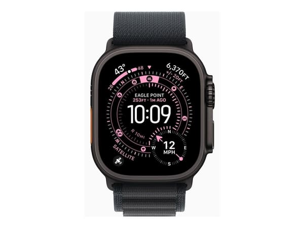 Apple Watch Ultra 3 GPS + Cellular 49mm Black Titanium Case with Black Alpine Loop - Medium