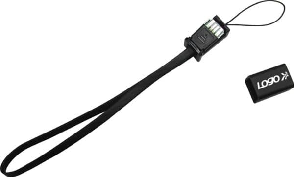 Adapter USB-logotyp Logotyp USB-kabel (2.0), USB A M - microUSB (M), 0.3m, czarny, blister
