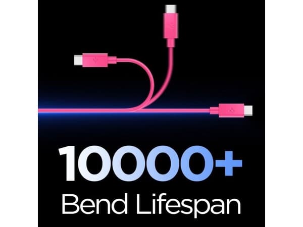 Spigen EB6010CC, 1 m, USB-C, USB-C, 0,48 Gbit/sek., Lyserød