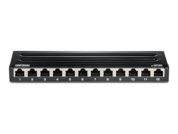 TRENDnet TC-P12C6AS - Patch-panel - väggmontering - CAT 6a - STP - RJ-45 X 12 - 0.5U