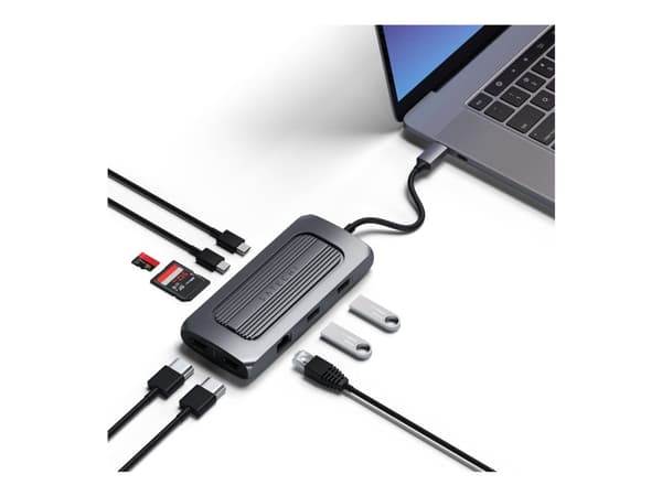 Satechi Multiport MX -sovitin - Telakointiasema - USB-C - 2 x HDMI - GigE