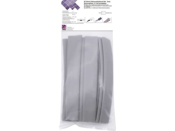 Conrad T1902CA040, Krympslang, Grå, Polyeten, 1,2 cm, 4 mm, 15 styck