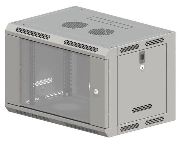 ALANTEC - Skåp - väggmontering - grå - 9U - 19"
