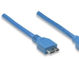 Manhattan USB 3.0, A/Micro-B, 1 m, 1 m, USB A, Micro-USB B, USB 3.2 Gen 1 (3.1 Gen 1), Hankjønn/hankjønn, Blå