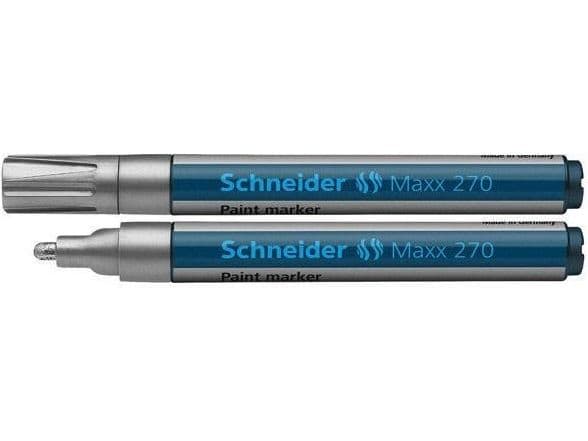 Schneider Pen Maxx 270, Silver, Blå, Silver, Medium, Projektilspets, 1 mm, 3 mm