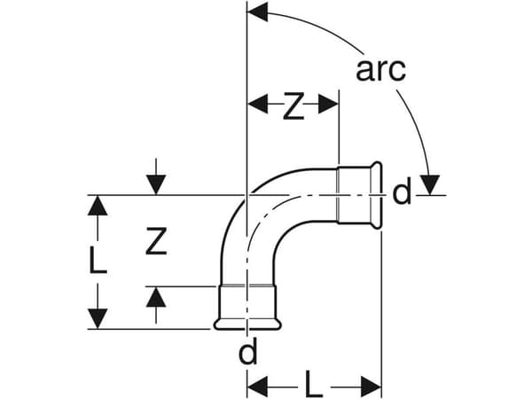 Geberit 20103, 90°, 53 mm, 33 mm