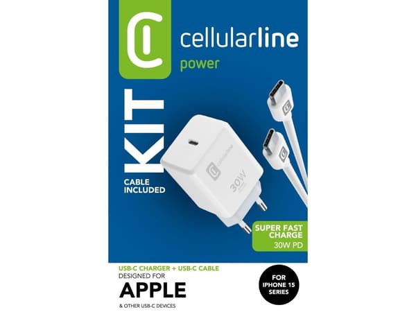 Cellularline 8018080468087, inomhus, AC, 1 m, Vit