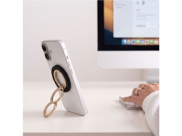 TECH-PROTECT MMR700 LAMANO magnetisk MagSafe phone ring – sort/guld