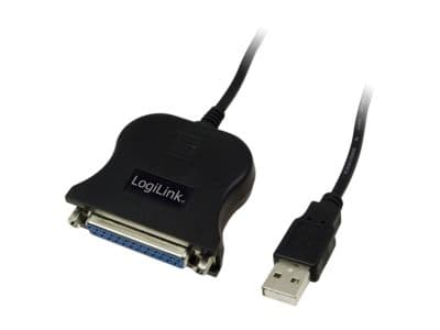 LogiLink USB / D-SUB 25 sovitinkaapeli, 1.8m, 1,8 m, USB, D-sub (DB-25), Sort, Hanstik/Hunstik