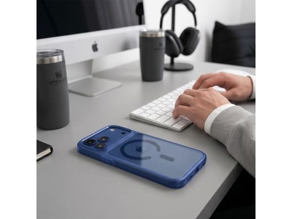 Tech-Protect Magmat Magsafe CC Case for iPhone 17 Pro / 18 Pro - Navy Blue and Transparent