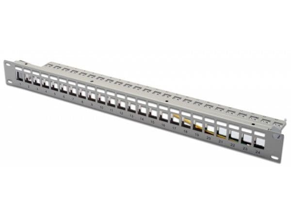 DIGITUS Professional DN-91410 - Patch-panel - RJ-45 X 24 - RAL 7035 - 1U - 19"