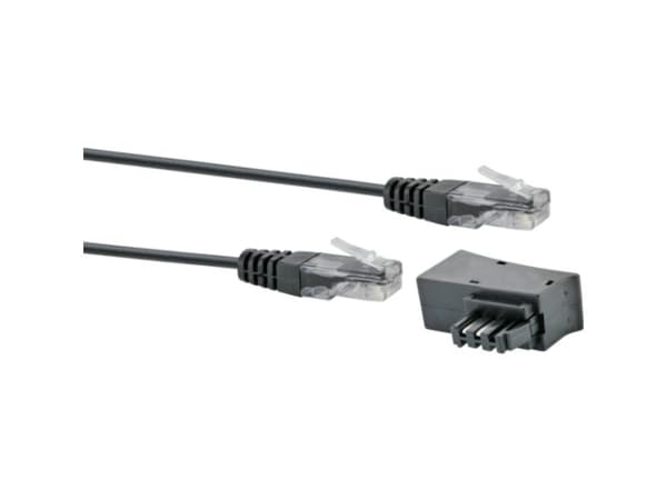 Schwaiger TAE/DSL-sovitin modeemikaapelilla - Puhelinkaapelisarja - 3 m