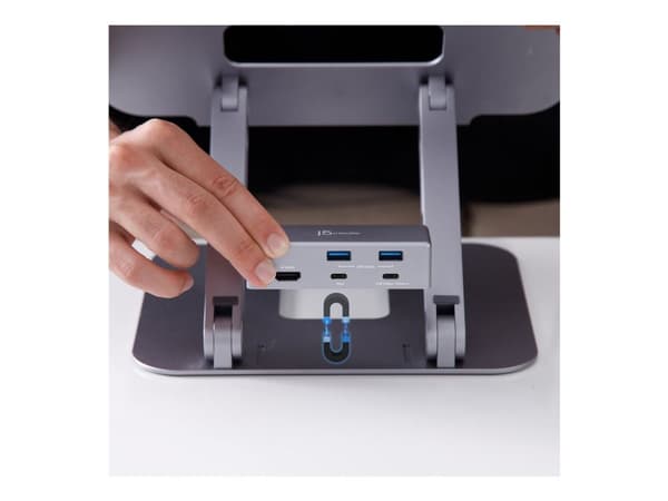 j5create JTS327 - Dockningsstation + ställ för bärbar dator - USB-C / Thunderbolt 3 / Thunderbolt 4 - HDMI