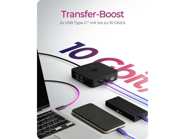 ICY BOX - Dokkingstasjon - USB-C - 3 x HDMI - 1GbE