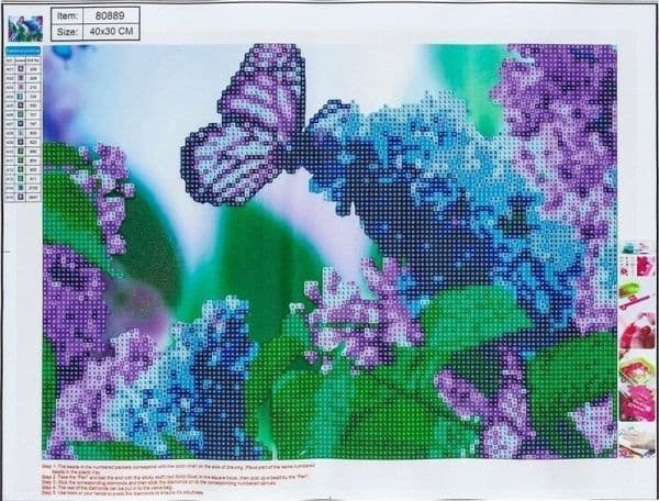 Diamantmosaikk 5D – Sommerfugl 30x40 80889