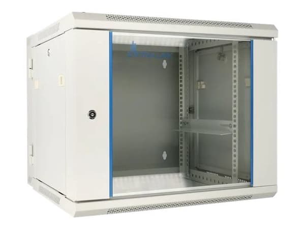 Extralink AZH - Rack skåp - svängtyp - väggmontering - grå - 12U - 19"