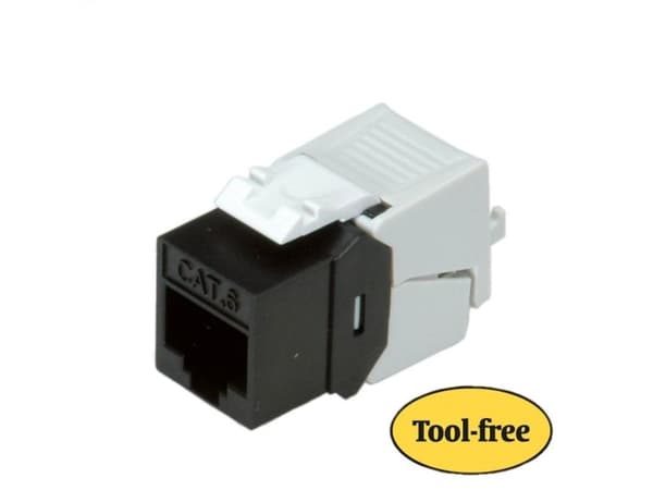 ROLINE Keystone Jack SLIM, Svart, RJ-45