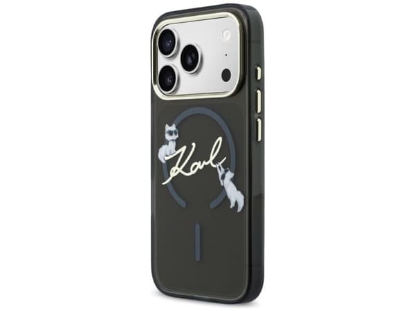 Karl Lagerfeld IML Choupettes Karl Script Logo MagSafe Case for iPhone 17 Pro Max - Black