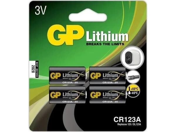 GP Pro Lithiumbatteri, CR 123A, 4-pak