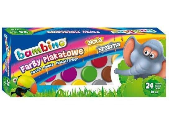 Plakatmaling 24 farger, 10 ml, Bambino, MAJEWSKI