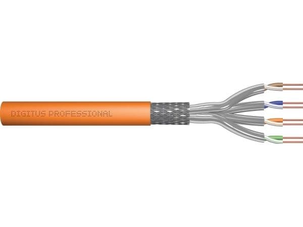 DIGITUS Professional - Bulkkabel - 50 m - SFTP, PiMF - CAT 7 - halogenfri, stigtap, solid, campus - oranssi, RAL 2000