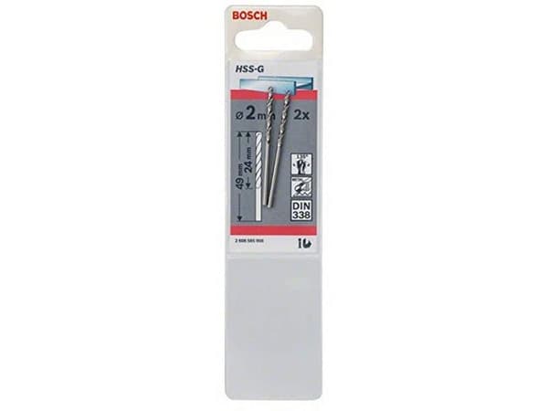Bosch HSS-G - Bor - bor - 2 deler - cylindrical - lengde: 49 mm