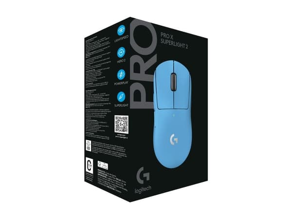 Logitech PRO X SUPERLIGHT 2 LIGHTSPEED gamingmus cyan - EER2-933