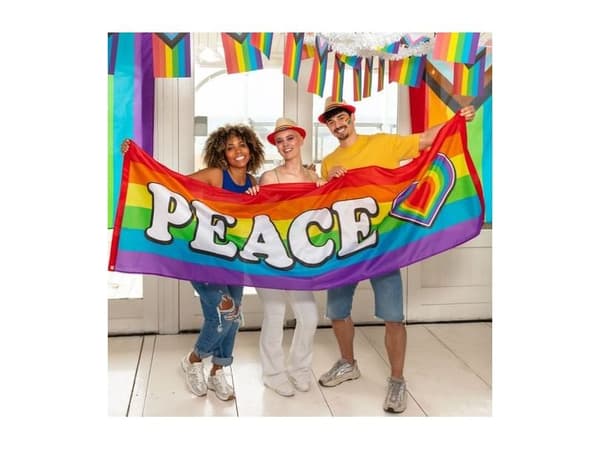 Regnbue Peace banner