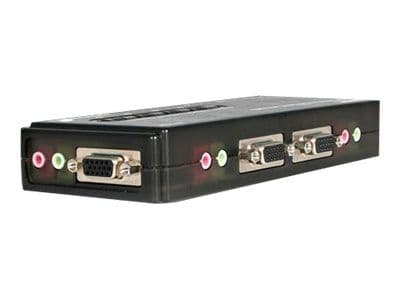 StarTech.com 4 Port Black USB KVM Switch Kit with Cables and Audio - desktop KVM Switch - VGA KVM Switch - USB KVM Switch 4 Port (SV411KUSB) - Omko...