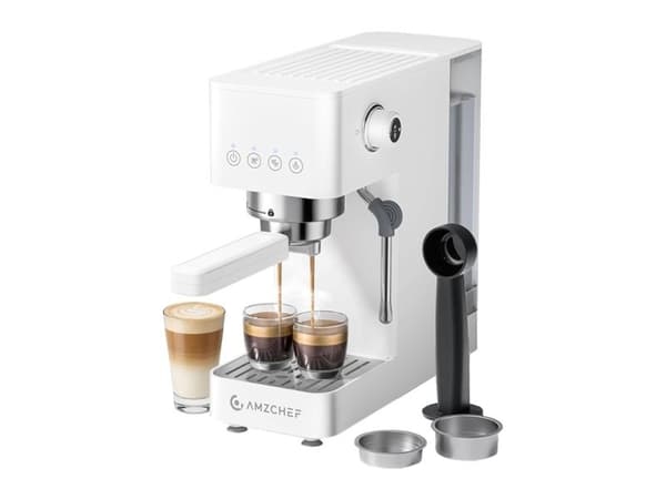 AMZCHEF CE-EM3131-WT Piston Coffee Maker (White)