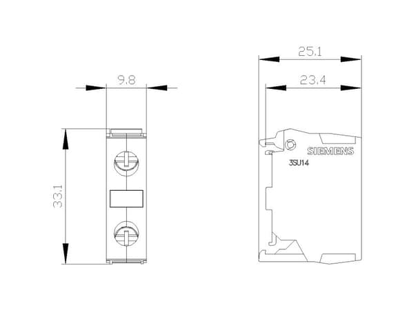 Siemens 3SU1400-2DA50-1AA0 Terminal 1 st