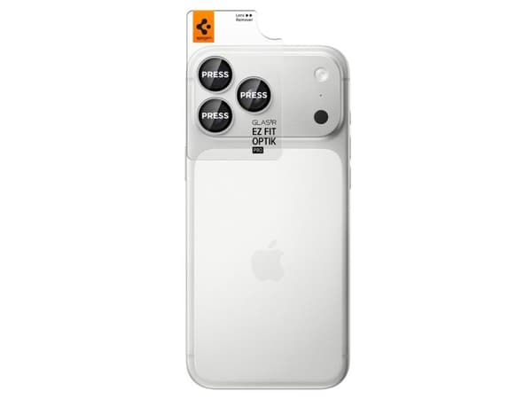 Spigen Optik Pro EZ Fit, Apple, iPhone 18 Pro Max, Reptålig, Dammresistent, Silver, 2 styck