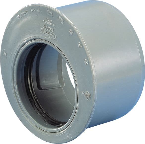 Wafix PP reduktion kort Ø110 x Ø75 mm grå