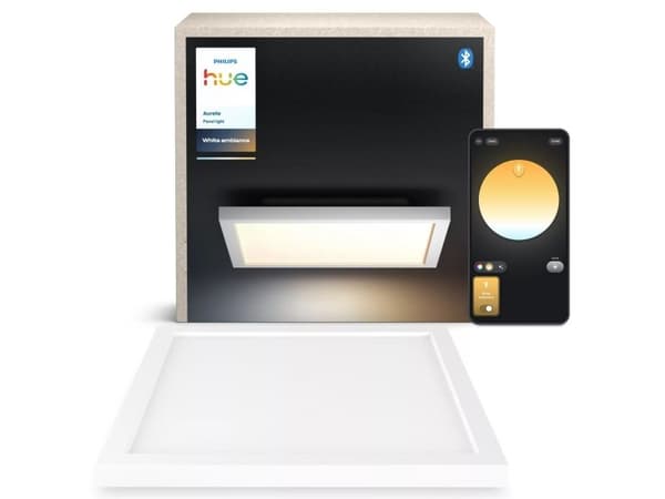 Philips Hue Aurelle White Ambiance Smart Lighting Square 24.5W Panel Light. With Bluetooth, Works with Alexa, Google Assistant and Apple Homekit