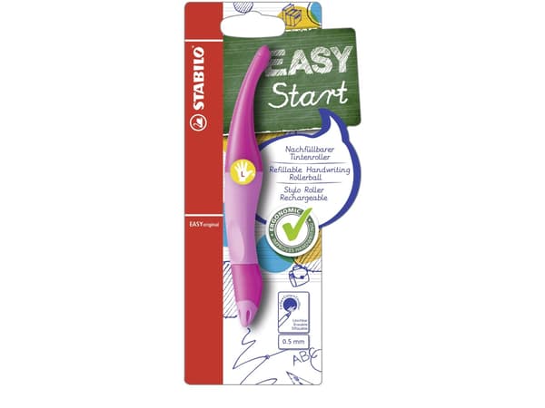 STABILO EASYoriginal, Stiftpenna, Rosa, Blå, 0,5 mm, Medium, Vänsterhänt