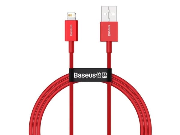 Baseus CALYS-A09, 1 m, Lightning, USB A, Hankjønn, Hankjønn, Rød
