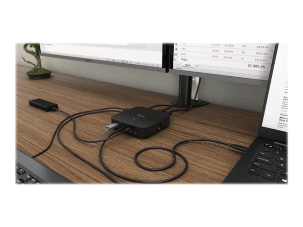 i-Tec - Dokkingstasjon - USB-C 3.1 / Thunderbolt 3 - HDMI, DP++ - 1GbE - 100 watt
