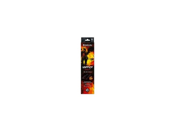Defender WARRIOR, Sort, Bilde, Stoff, Gummi, Antiskliunderlag, Musematte til gaming
