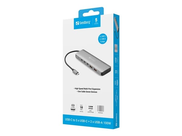 SANDBERG USB-C - 5 x USB-C + 2 x USB-A 100W
