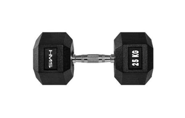 HMS-hantel Hex Pro gummerad 1 x 25 kg