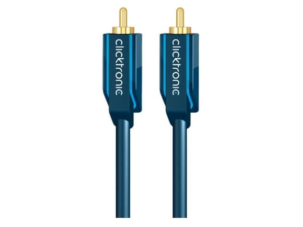 ClickTronic 2m Audio Cable, RCA, Hankjønn, RCA, Hankjønn, 2 m, Blå, Gull