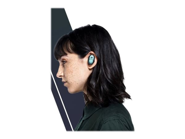 Skullcandy Push - True wireless-hodetelefoner med mikrofon - i øret - Bluetooth - psykotropisk blågrønt