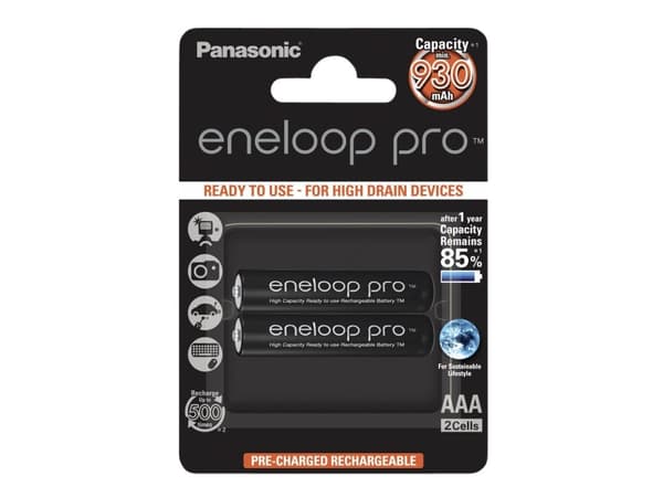 Panasonic eneloop pro BK-4HCDE/2BE - Batteri 2 x AAA - NiMH - (ladbare) - 930 mAh