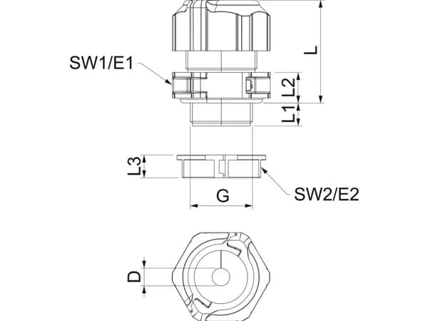 Koppling M25 V-TEC-TB delbar (på lg)